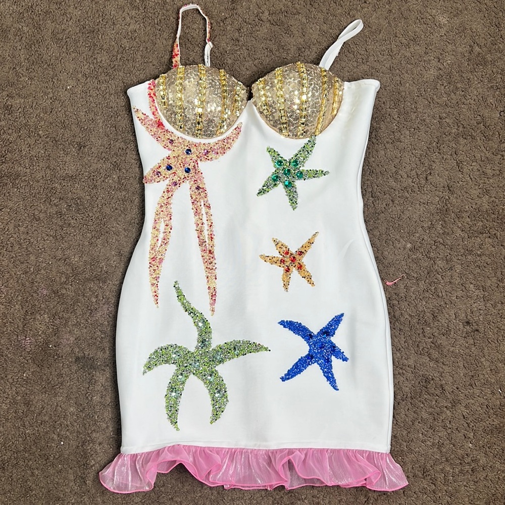 A Versace dupe embellished dress